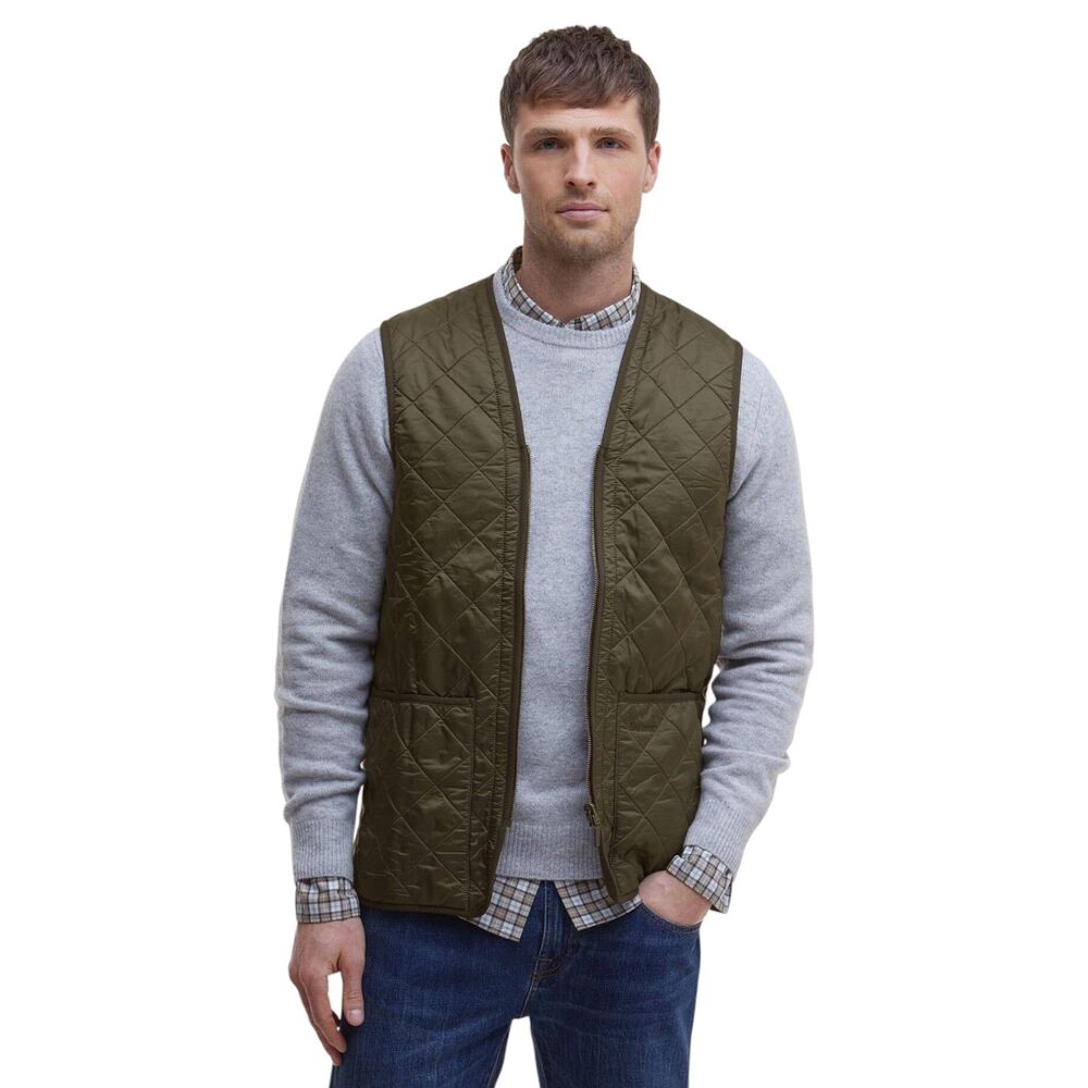 Barbour Men's Polarquilt Zip-In Liner Fleece Lined Vest Wasitcoat Olive XXL